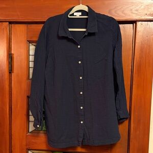 Tall XL Navy Button-Up Shirt